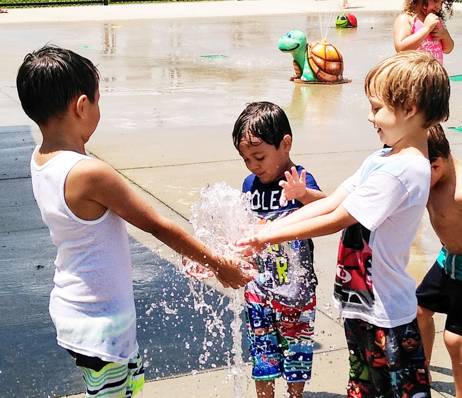 Cooling off at the splash park